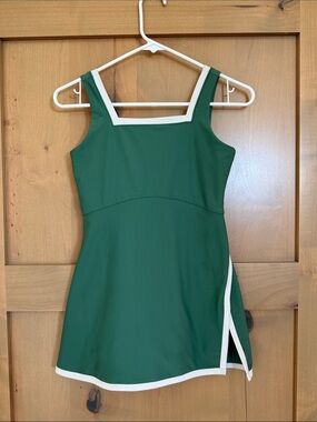 Old Navy Green One-Piece Tennis Dress with White Trim